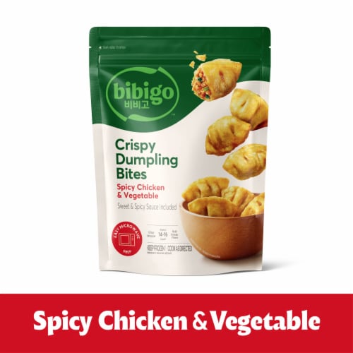 Bibigo Spicy Chicken & Vegetable Crispy Dumpling Bites Perspective: front