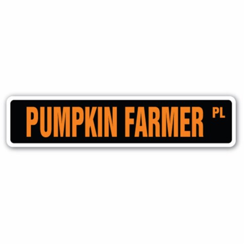 SignMission 1.5 x 7 in. Pumpkin Farmer Street Decal - Patches October Fall Orange Fields Perspective: front