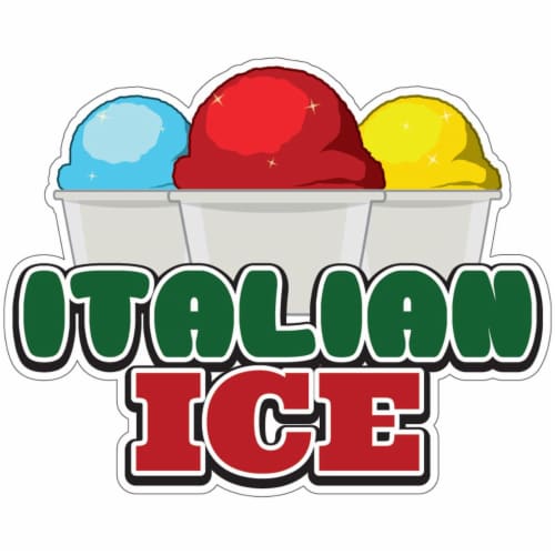 SignMission 12 in. Italian Ice Decal Concession Stand Food Truck Sticker Perspective: front
