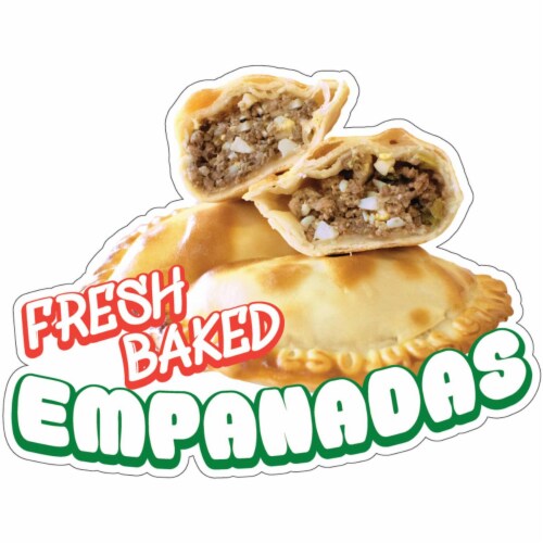 SignMission Fresh Baked Empanadas 24 in. Decal Concession Stand Food Truck Sticker Perspective: front