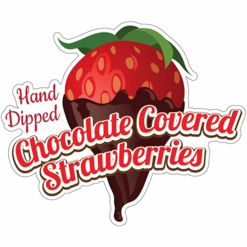 SignMission 8 in. Decal Concession Stand Food Truck Sticker - Chocolate Covered Strawberries Perspective: front