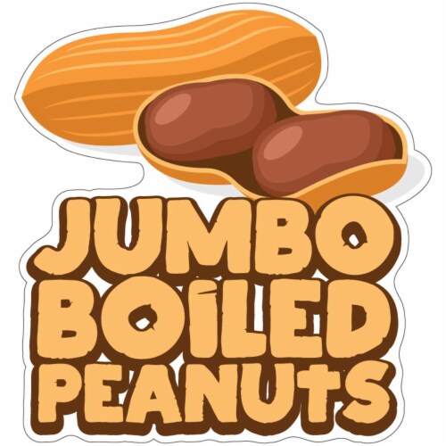 SignMission 8 in. Decal Concession Stand Food Truck Sticker - Jumbo Boiled Peanuts Perspective: front