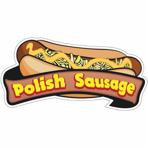 SignMission 8 in. Decal Concession Stand Food Truck Sticker - Polish Sausage Perspective: front
