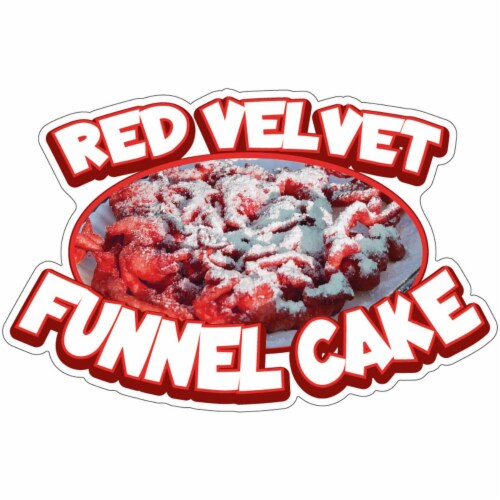 SignMission 8 in. Red Velvet Funnel Cake Decal Concession Stand Food Truck Sticker Perspective: front