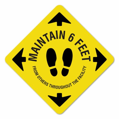 SignMission 11 in. Coronavirus Vinyl Decal - Maintain 6 ft. - Pack of 12 Perspective: front