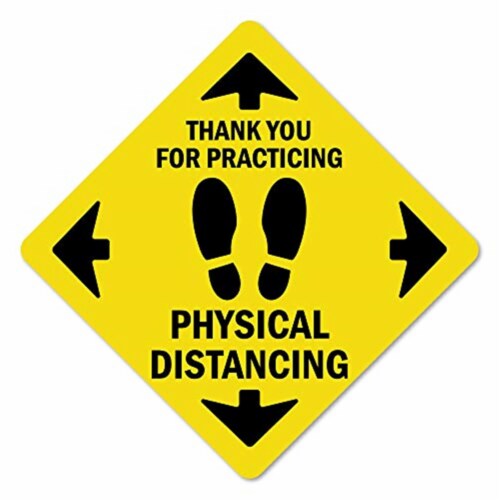 SignMission Non-Slip Floor Graphic Coronavirus Vinyl Decal - Thank You for Practicing Safe Di Perspective: front