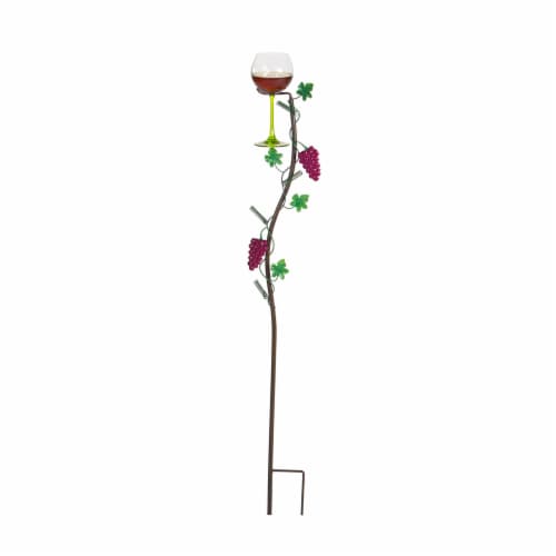 Picnic Plus Wine Glass Holder Ground Stake - Vineyard Perspective: front
