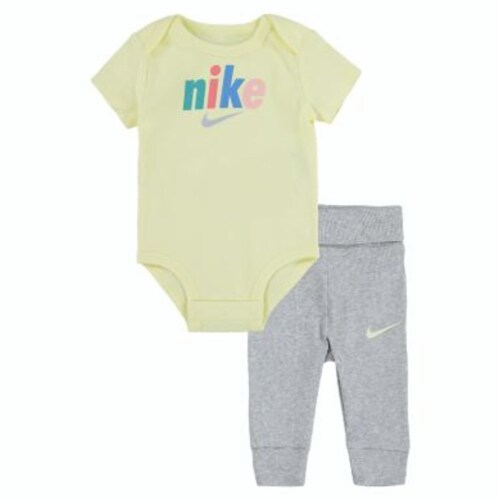 Nike® Size 6M 2-Piece Bodysuit And Pant Set In Yellow/Grey, 6