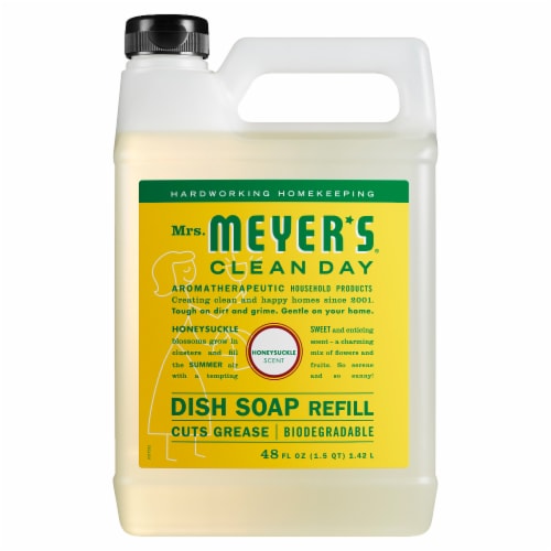 Mrs. Meyer’s Clean Day Honeysuckle Scent Dish Soap Refill Perspective: front