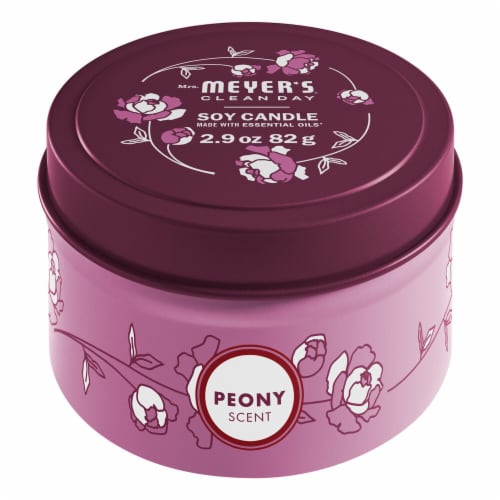 MRS MEYERS CLEAN DAY Scented Soy Candle Peony Perspective: front
