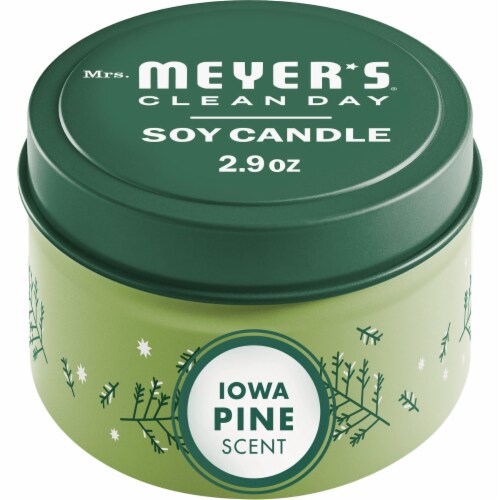 Mrs. Meyer's Clean Day Iowa Pine Scent Soy Candle Perspective: front