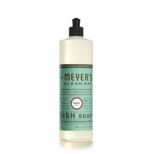 Mrs. Meyer's Clean Day Basil Scent Liquid Dish Soap Perspective: front