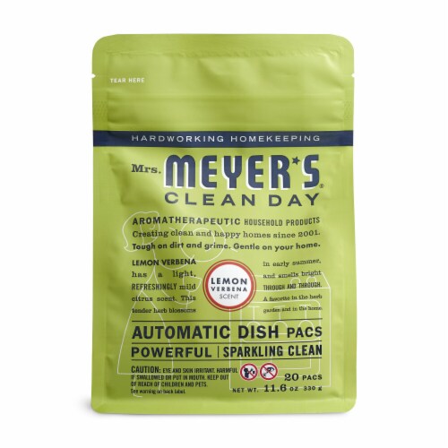 Mrs. Meyer's Clean Day Lemon Verbena Dishwasher Pods Automatic Dish Pacs Perspective: front