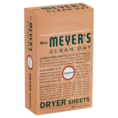 Mrs. Meyer's Clean Day Geranium Scent Fabric Softener Sheets 80 pk, Count of: 1 King Soopers