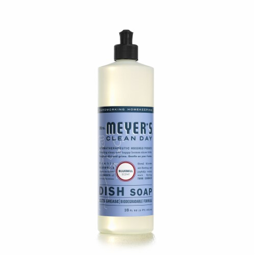 Mrs. Meyer's Clean Day Liquid Dish Soap, Bluebell Scent, 16 Ounce Bottle Perspective: front