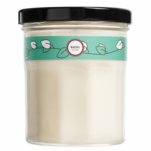 Mrs. Meyer's Clean Day Scented Soy Candle, Basil Scent, 4.9 Ounce Candle Perspective: front