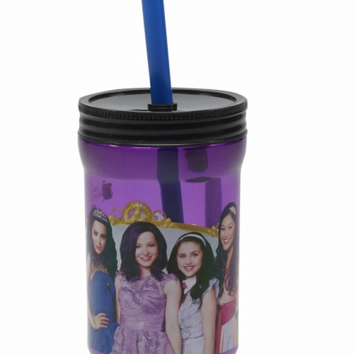 DDI 2332565 Descendants Tumbler Jar Tumbler with Straw - Purple, Case of 6 Perspective: front