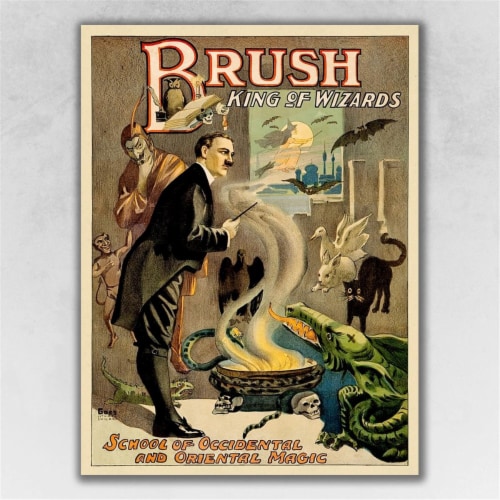 HomeRoots 393289 11 x 14 in. Multi Color Vintage 1895 Blackstone Magic Wall Art Perspective: front