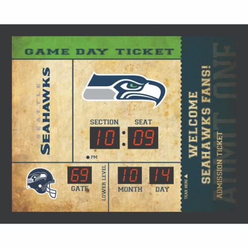 Seattle Seahawks Bluetooth Scoreboard Wall Clock Perspective: front