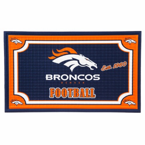 Denver Broncos Embossed Door Mat Perspective: front