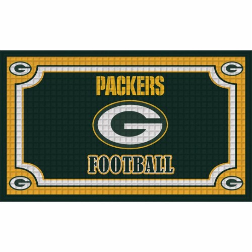 Green Bay Packers Embossed Door Mat Perspective: front