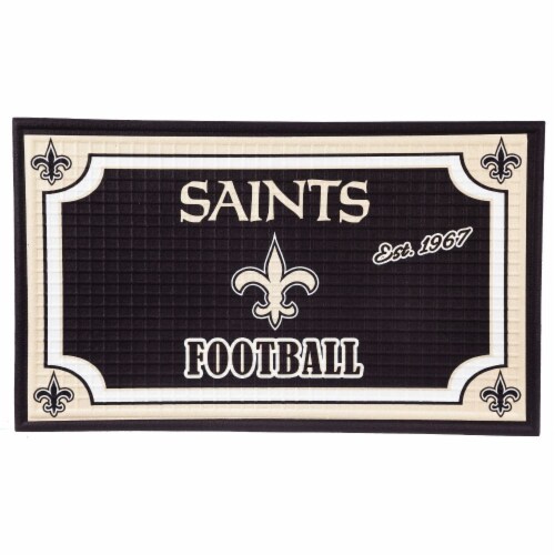 New Orleans Saints Embossed Door Mat Perspective: front