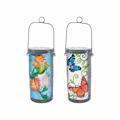 Luminous Garden 8524092 Assorted Solar Glass Lantern- pack of 4 Perspective: front