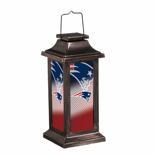 Evergreen New England Patriots Solar Garden Lantern Perspective: front