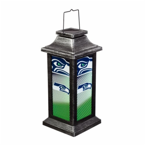 Evergreen Seattle Seahawks Solar Garden Lantern Perspective: front
