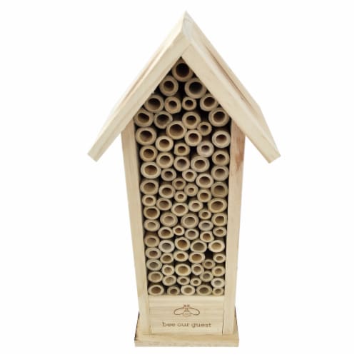 Bambeco Mason Bee Hotel Bird House - Natural Perspective: front
