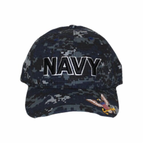 JWM 9623505 U.S. Navy Logo Baseball Cap, Digital Camouflage - One Size Fits All - Pack of 6 Perspective: front