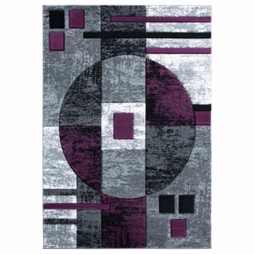United Weavers of America 2050 10182 35C 2 ft. 7 in. x 4 ft. 2 in. Bristol Epsilon Plum Recta Perspective: front
