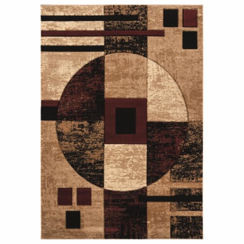 United Weavers of America 2050 10134 24 1 ft. 10 in. x 2 ft. 8 in. Bristol Epsilon Burgundy R Perspective: front