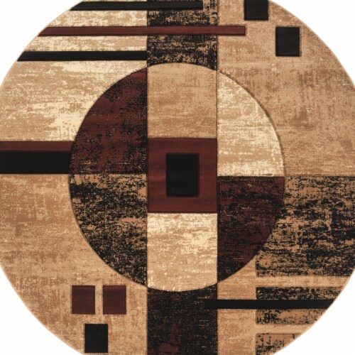 United Weavers of America 2050 10134 88R 7 ft. 10 in. Bristol Epsilon Burgundy Round Rug Perspective: front