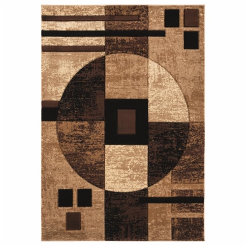 United Weavers of America 2050 10150 69 5 ft. 3 in. x 7 ft. 6 in. Bristol Epsilon Brown Recta Perspective: front