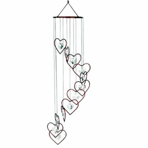 Red Carpet Studios -  - Red Heart Ring with Heart Crystals Chime Perspective: front