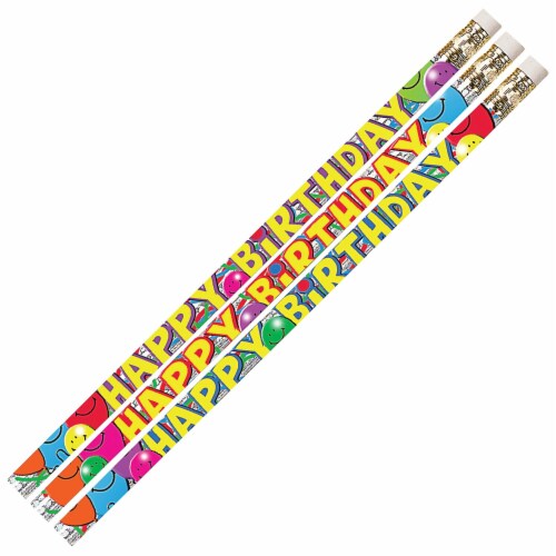 Top Notch Teacher Products Birthday Bash Pencil 12/PK 6 PK/BD MUS2214D Perspective: front