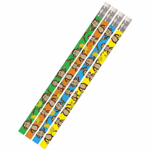 Musgrave Pencil Company Musgrave Dancin' Monkey Motivational Pencils Pack of 12 (MUS2445D) Perspective: front