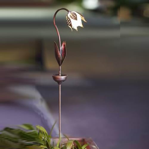 Winsome House Tulip Solar Light Stake, Brown Perspective: front