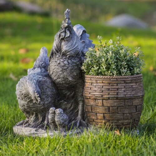 Luxen Home Chickens Flower Pot Perspective: front