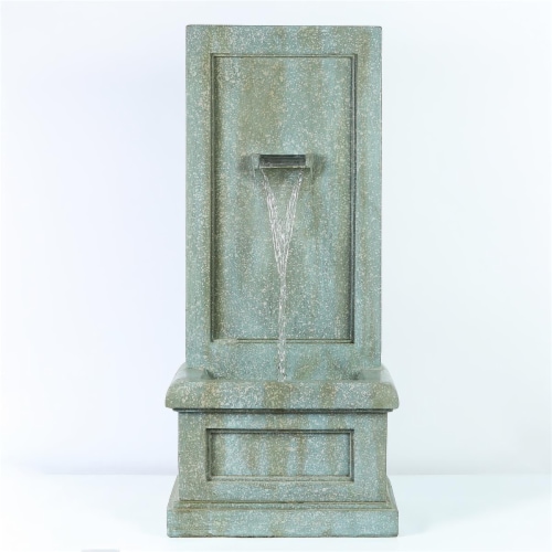 Luxen Home WHF486 39.5 in. Stone & Patina Tall Fountain Perspective: front