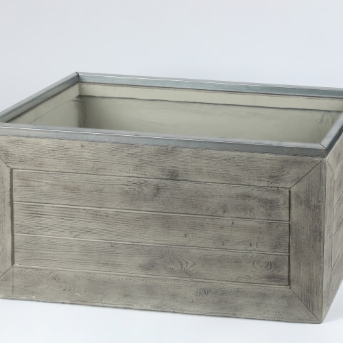 Luxen Home 15.6 x 30 in. Rectangular Mgo Fiberclay Crate Style Planter Perspective: front