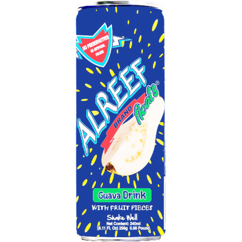 Alreef Floats Guava Drink with Fruit Pieces Juice Perspective: front