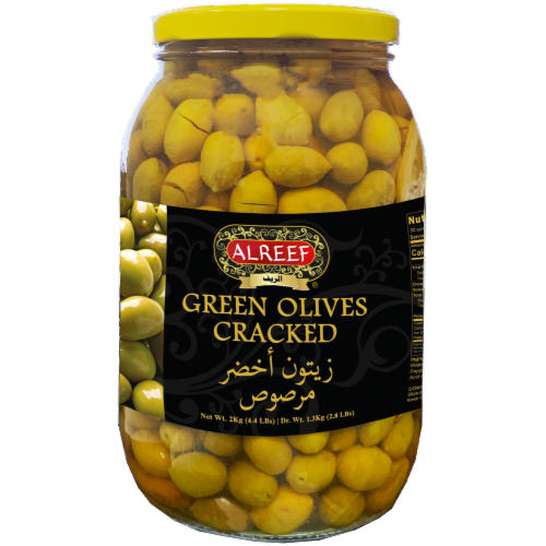Alreef Cracked Green Olives Perspective: front