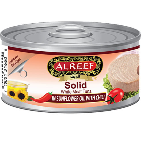 Alreef Solid White Meat with Chili in Sunflower Oil Perspective: front