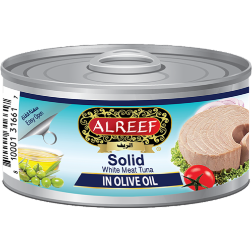 Alreef Solid White Meat Tuna in Olive Oil Perspective: front