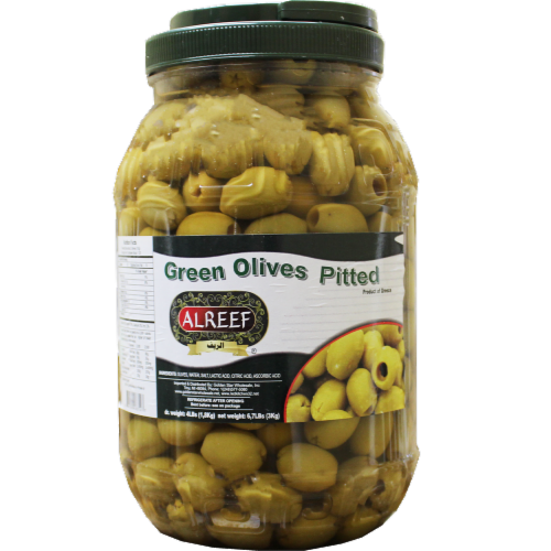 Aleef Green Olives Pitted Perspective: front