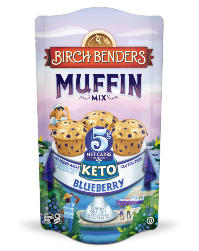 Birch Benders Keto Blueberry Muffin Mix Perspective: front
