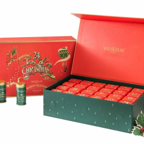 VAHDAM, Advent Calendar Christmas Tea Gift Set 24 Varieties of Loose