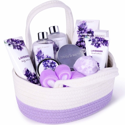 11Pcs Spa Gift Baskets for Women, Lavender Bath Gift Set Holiday